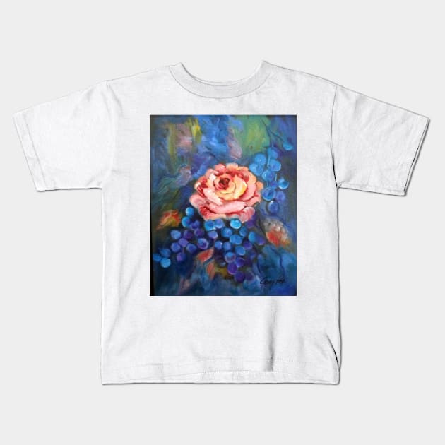 Roses and Grapes Kids T-Shirt by jennyleeandjim
